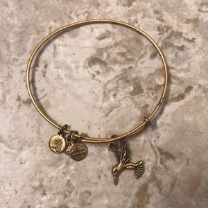 Gold Alex and Ani Hummingbird Bracelet